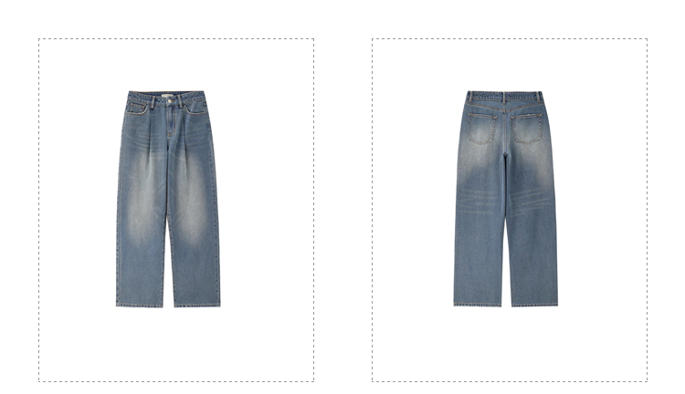 Giordano Women Retro washed high waist wide leg denim pants Free Shipping 18415506 · v2