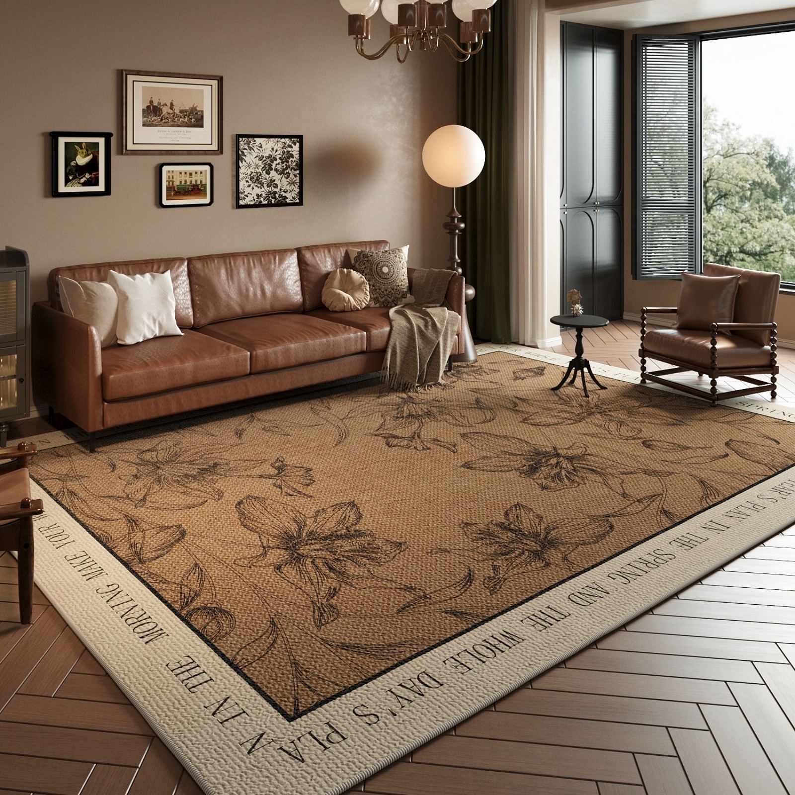 Vintage Area Rug, Living Room Carpet, Non-Slip Gentle Feel, Easy to Clean, Decorative Mat ราคา 2,609 บาท*ส่งฟรี