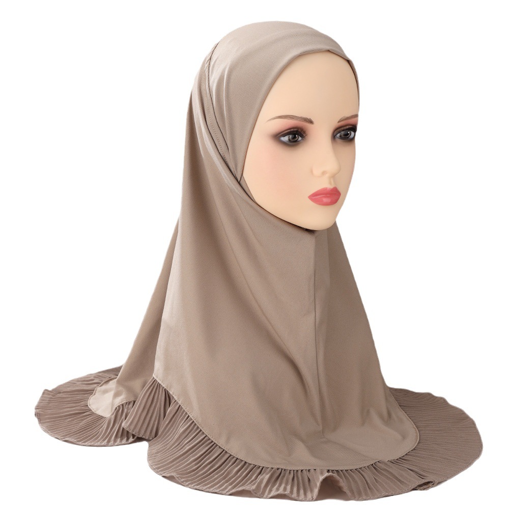 Thời trang flounce phụ nữ hijab Malaysia phong cách mặc trực tiếp khăn khăn choàng khăn Turban kéo trên headwrap