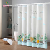 Makapal Waterproof Shower Curtain Set - 180x180cm