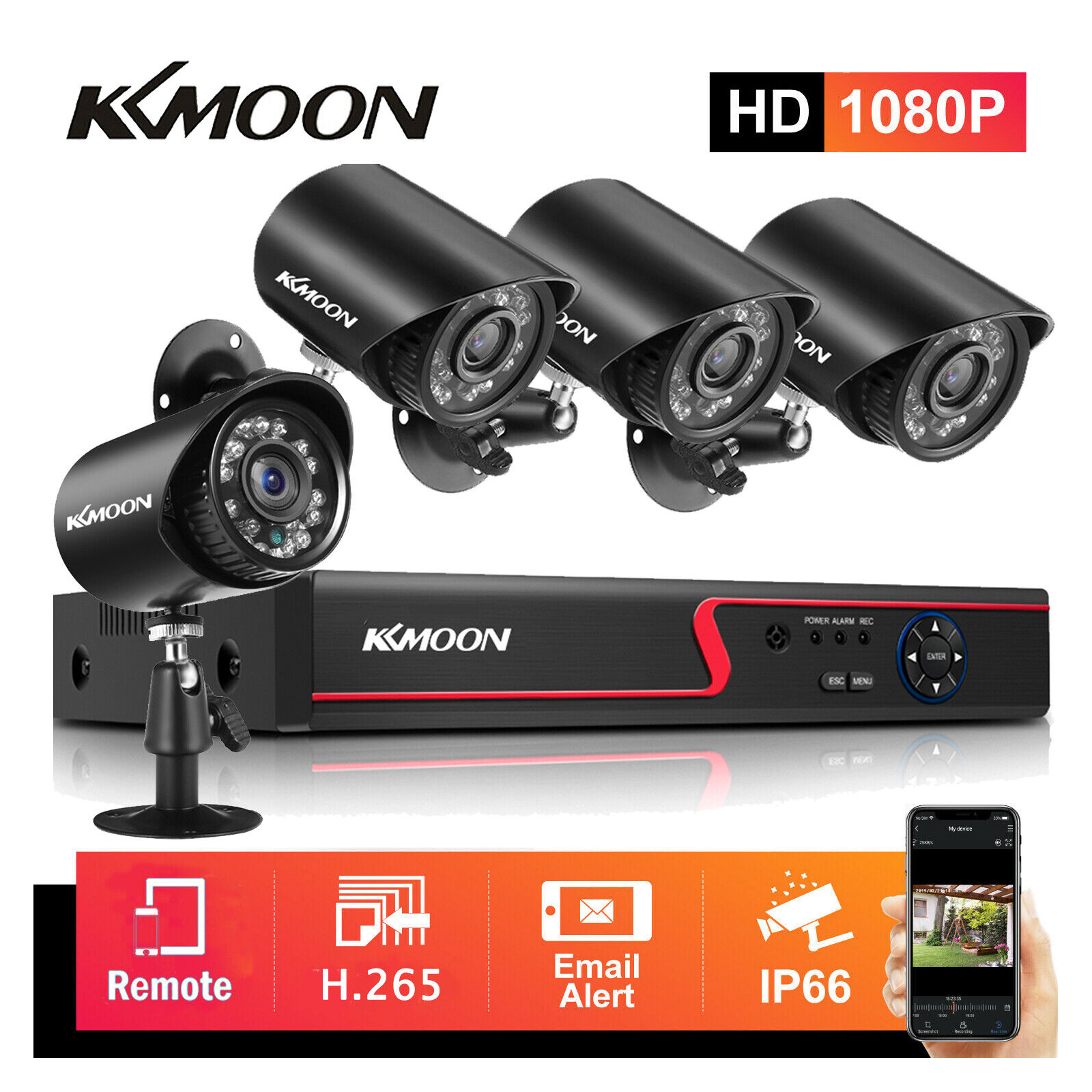 KKmoon 8ch 1080p Video Re Der 1080p Definition Cctv 4pcs1080p Cameras Button (no Hdd) Cameras And Dvr P2p Remote Set - 8ch Kk Cameras Set 1080p Hd Dvr Eryue Dvr Dvr Cctv Video Dvr Video Us Set Re 8ch ราคา 4,620 บาท*ส่งฟรี