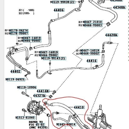 Selang Power Steering Pressure dan Seal kit power steering Camry 35 Q Harga 2,330,000 rupiah*Gratis Ongkir