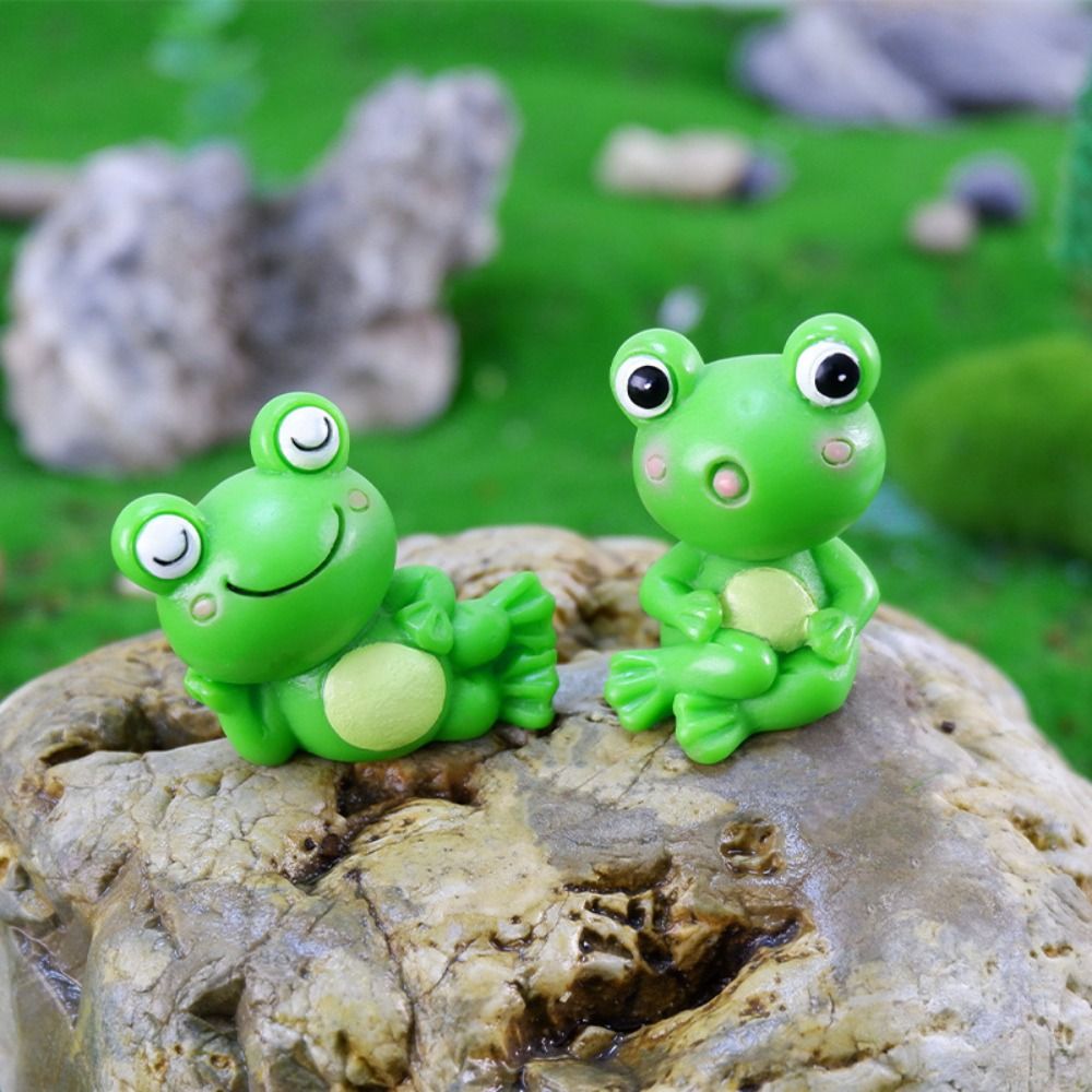 Duxun ếch ếch thu nhỏ đồ trang trí xe nhựa thu nhỏ động vật nhựa dễ thương ếch Mô hình nhân vật bức tượng tượng ếch trang trí ô tô Phụ Kiện Xe Hơi