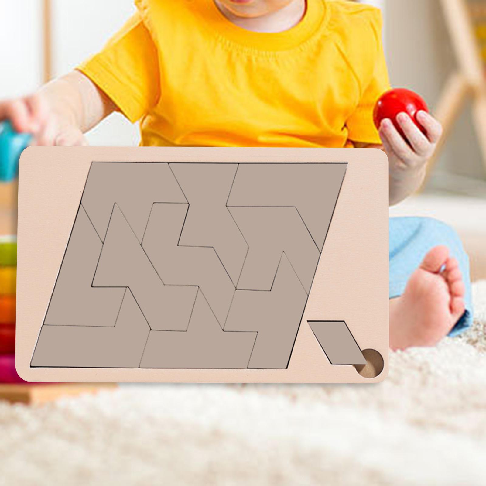 Gazechimp Kids Tangram Educational Toys, Wooden Geometric Shape Jigsaw