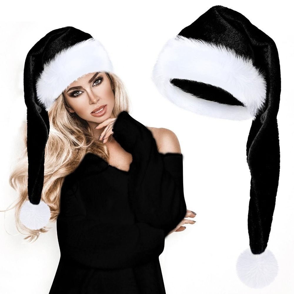 INSCRIBE SOLILOQUY67IN6 Vải lông cho kỳ nghỉ Mũ giáng sinh 75cm Mềm Mũ Ông Già Noel Đồ dùng cho bữa tiệc Mũ lông giáng sinh Giáng sinh giáng sinh