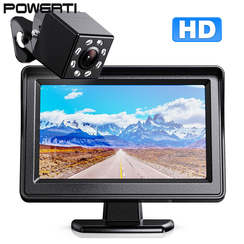 4.3 inch Màn hình LCD màn hình camera dự phòng 8 đèn LED không thấm nước chiếu hậu camera đậu xe lùi hiển thị cho xe tải chở hàng xe SUV