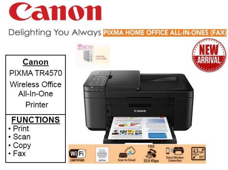Canon PIXMA TR4570S  Wi-Fi  All-In-One with Fax ** Free Prolink 5-POrt USB Charger + TRADE-IN printer get $20 NTUC voucher Till 25th Aug 2019**  TR 4570S TR4570 S Singapore