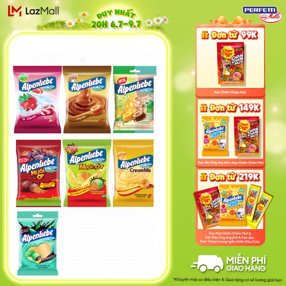 Combo kẹo cứng Alpenliebe nhiều hương (Gói to)