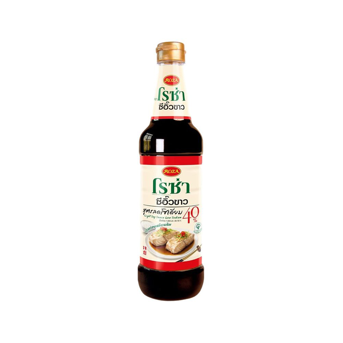 ROZA LIGHT SOY SAUCE LOW SODIUM40% 680ML ราคา 39 บาท*ส่งฟรี