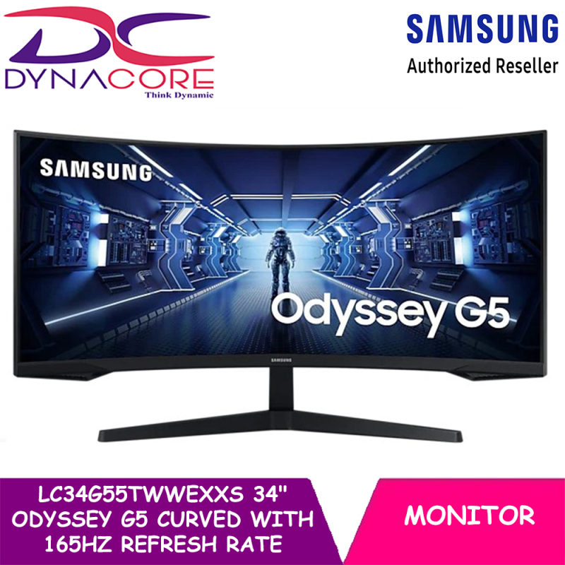 【DELIVERY IN 24 HOURS】 Samsung LC34G55TWWEXXS 34 Odyssey G5 Curved Gaming Monitor With 165Hz Refresh Rate 【NEW MODEL】 Singapore