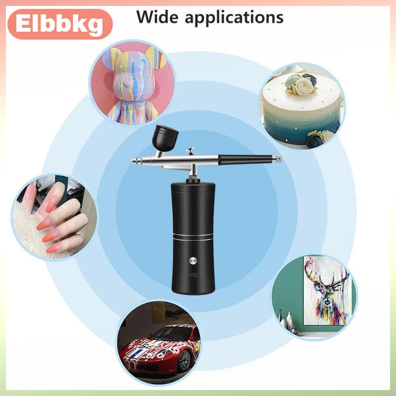 Elbbkg Xách Tay Chuyên Nghiệp Airbrush Kit 0.3Mm Vòi Phun Đa Năng Phun Công Cụ Cho Móng Tay Nghệ Thuật Xe Sơn Trang Điểm Nghệ Thuật