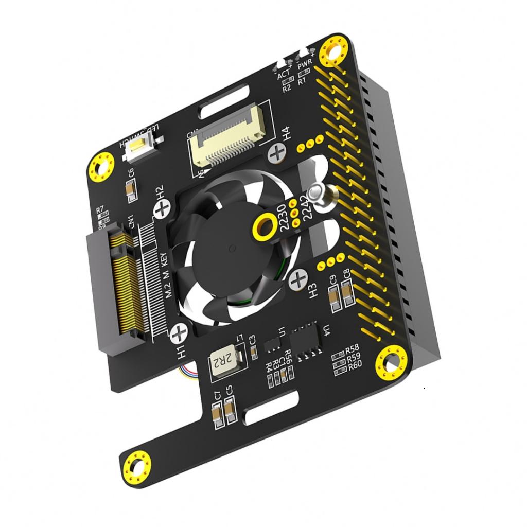 Pcie để NGFF M.2 Key M NVMe 2260 2280 ssds Cạc mạng với quạt tản nhiệt