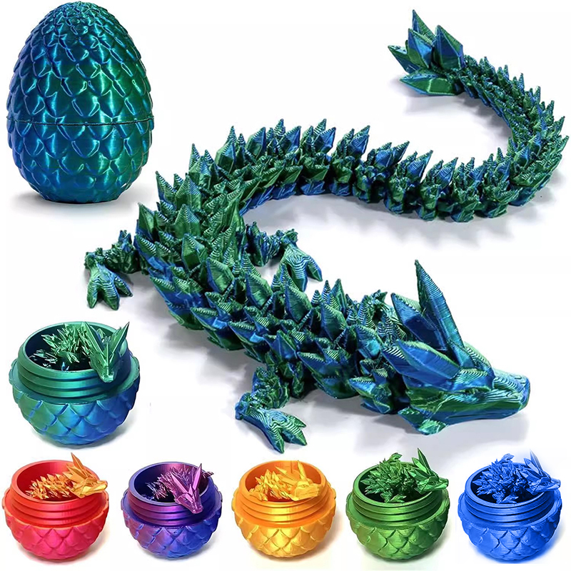 3D Dragon Rotatable Articulated Dragon Egg Kid Gifts Realistic Dragon Statue For Landscaping Decoration Printed Figures Animals