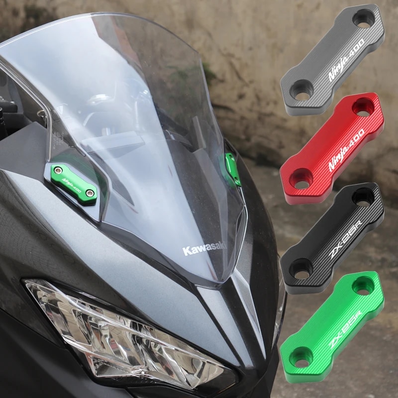 【Top-rated】 Motorcycle Accessories Mirror Hole Cover Windscreen Driven Mirror Eliminators Cap For Ninja400 Zx25r Ninja 400 Zx 25r