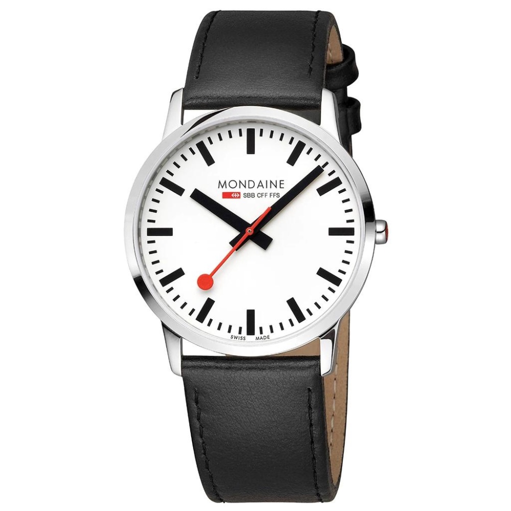 (ของแท้ประกันช้อป) Mondaine SIMPLY ELEGANT 40mm, black leather watch, A638.30350.11SBO นาฬิกาข้อมือ ราคา 13,800 บาท*ส่งฟรี