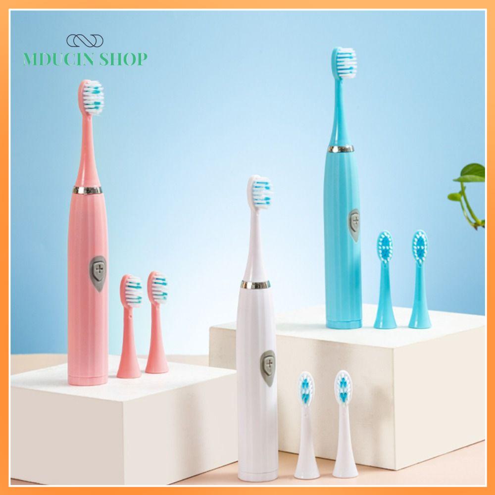 MDUCIN SHOP Lông mềm Bàn chải đánh răng điện Sonic Chăm sóc răng miệng hiệu quả Chống thấm nước Bàn chải đánh răng điện cho người lớn Rung động Thông minh Bàn chải đánh răng làm trắng Bộ gia đình