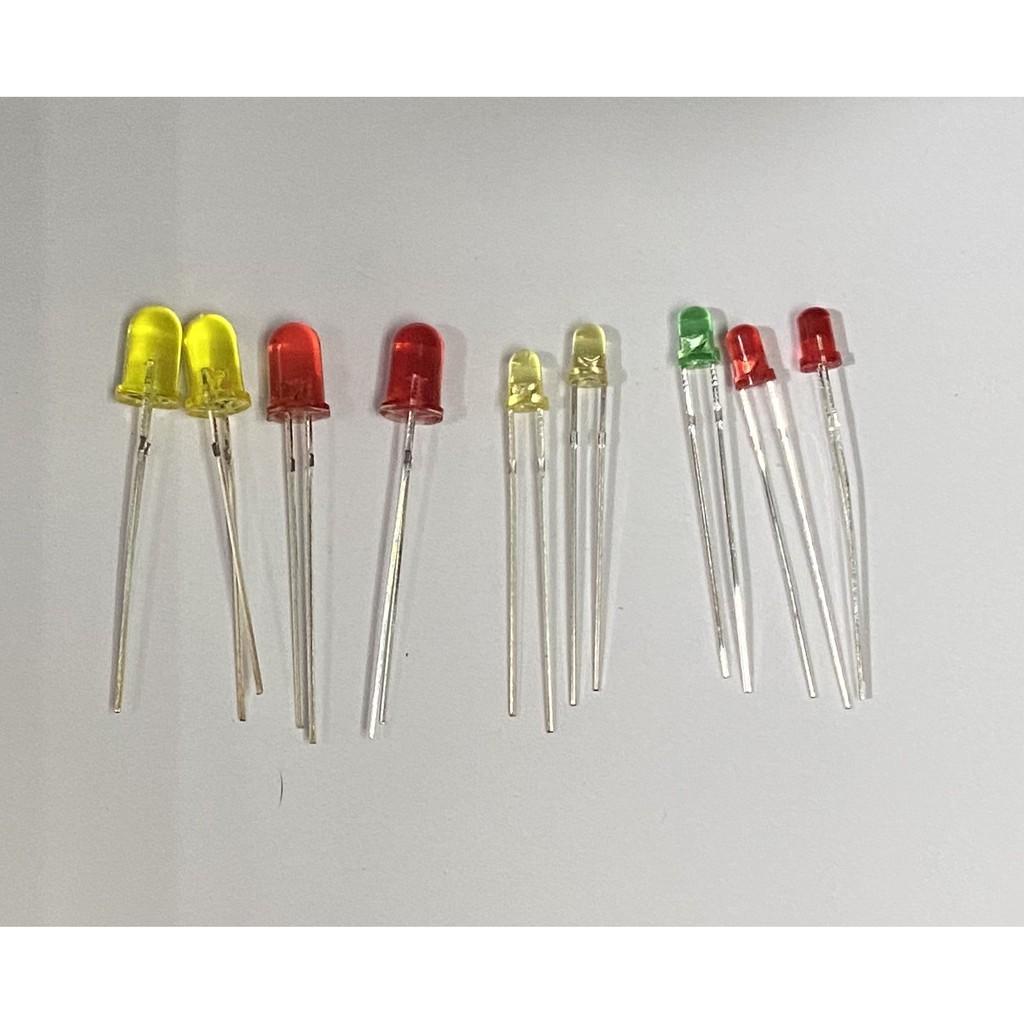 Bộ 50 bóng led 3mm - 5mm siêu sáng đủ màu - linh kiện điện tử tahika
