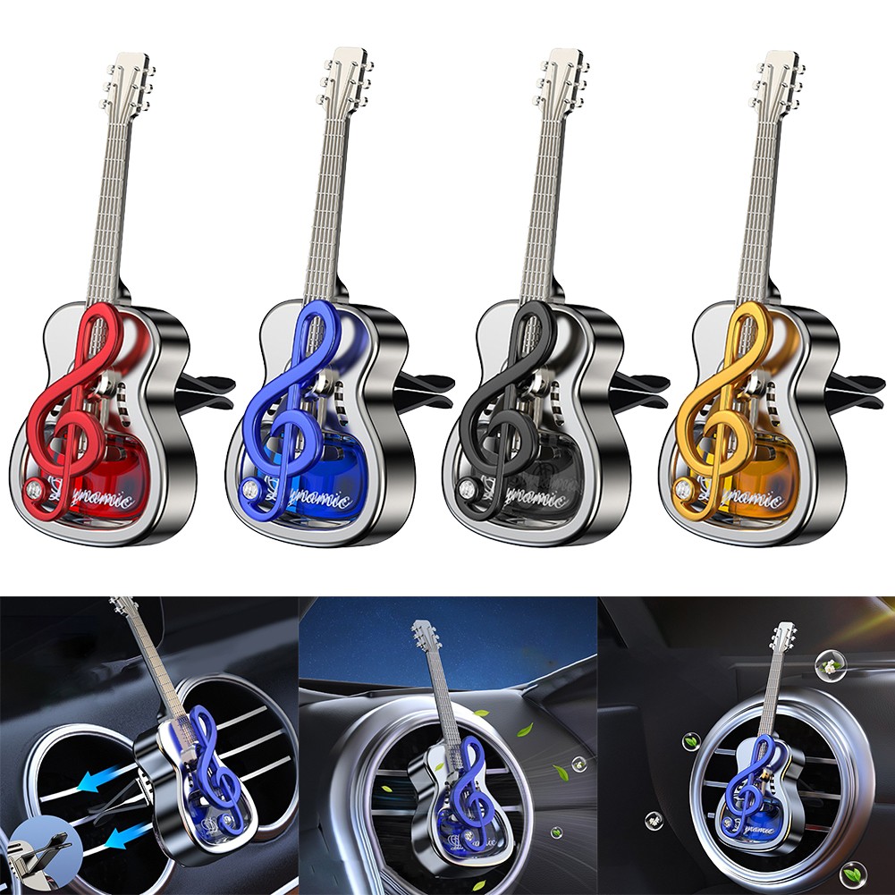 【Thời trang tự động】 Máy khuếch tán tinh dầu xe với hình dạng đàn guitar sành điệu giúp tăng cường tâm trạng lái xe