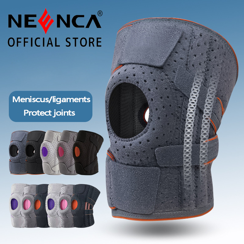  Neenca Băng bảo vệ đầu gối khi chơi thể thao tập thể dục cưỡi bảo vệ trợ lực đầu gối thoáng khí chạy dây leo núi bỏ qua hỗ trợ lò xo áp lực Silicone chống trượt Miếng đệm đầu gối cho nam giới và phụ nữ 