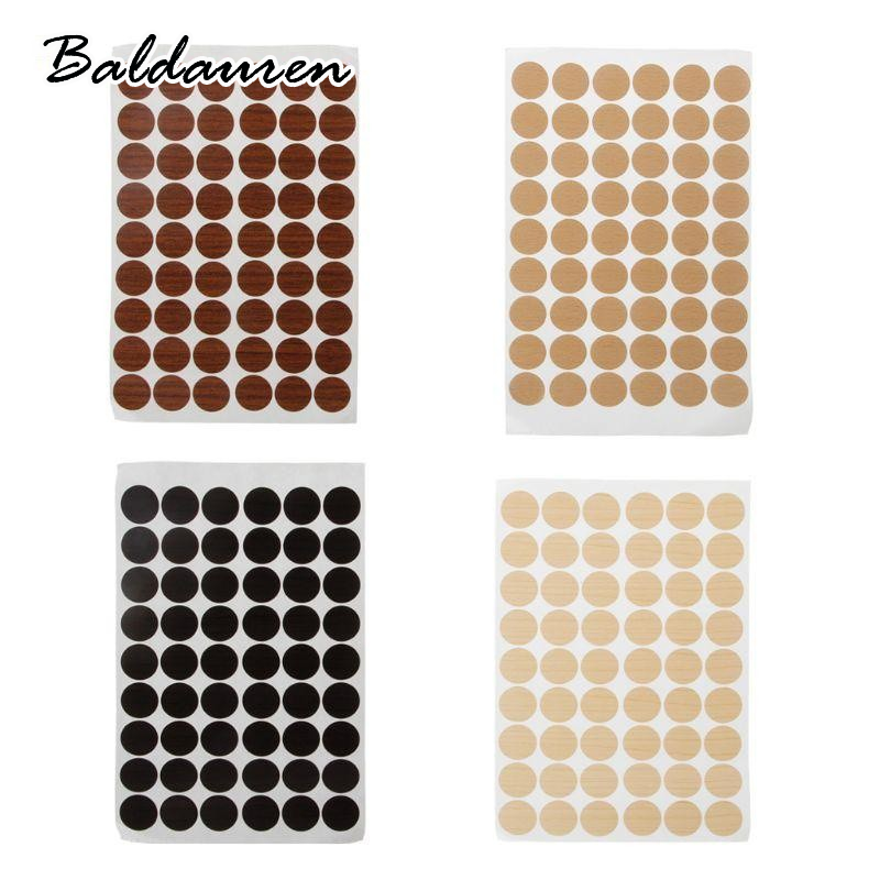 BALDAUREN ชุด54ไม้สี self-etch Hole-fill สติกเกอร์ที่ใช้ครอบคลุม20mm สกรูตกแต่งบ้าน ราคา 26 บาท*ส่งฟรี