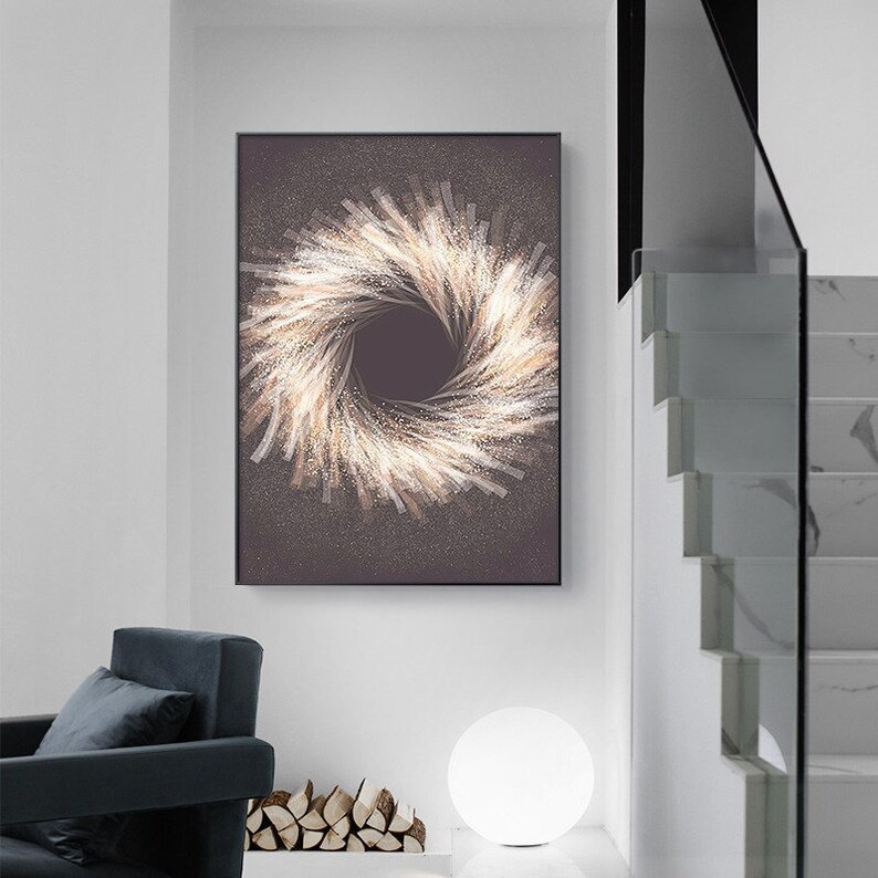 Abstract Minimalist Painting Canvas Posters Print Modern firework Wall Home Decoration painting Pictures for living room bedroom 1PCS Wooden Inner Framed or Frameless (or Black Aluminum Alloy Framed)