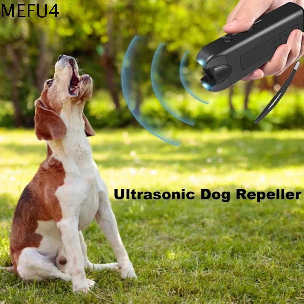 MEFU4 Đèn LED Máy xua đuổi chó siêu âm 3 trong 1 Chạy bằng pin Dụng cụ ngăn chó sủa Bộ ức chế sủa chó Cầm tay Máy xua đuổi chó điện tử Huấn luyện chó