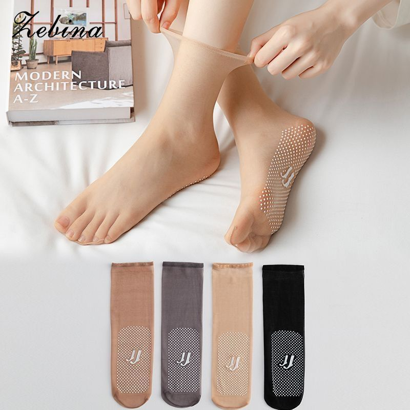 Zebina Dispensing Silk Stockings Crystal Socks Silicone Non-Slip Toe Transparent Ultra-Thin Crystal Socks Loose Mouth Breathable Mid-Calf Socks - ยี่ห้อ Zebina ราคา 25 บาท*ส่งฟรี