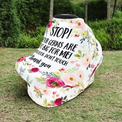 Car Seat Canopy for Baby, No Touching Sign Baby Flower Car Seat Covers, Infant Stroller Covers, Multiuse Nursing Covers