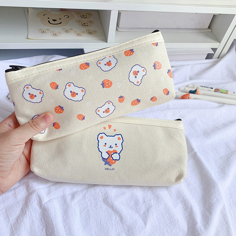 Túi bút hộp bút vải canvas gấu thỏ bag u hbcvas26