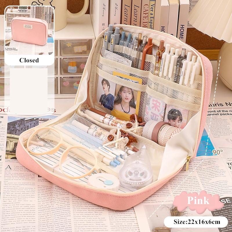 Large Capacity Pencil Case Cute Student Pencil Cases Big Pen Bag Case Storage Box Pen Case Gift School Stationery Travel Bag