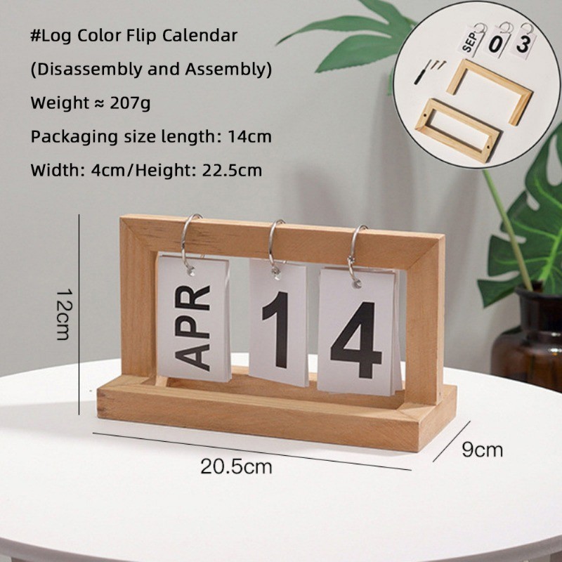Hand-painting Wood Table Calendar DIY Wood Block Art Crafts Desk Month Date Calendar
