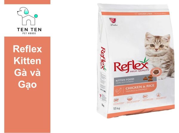Hạt Reflex Kitten cho Mèo Con vị Gà Gạo-Túi 1kg