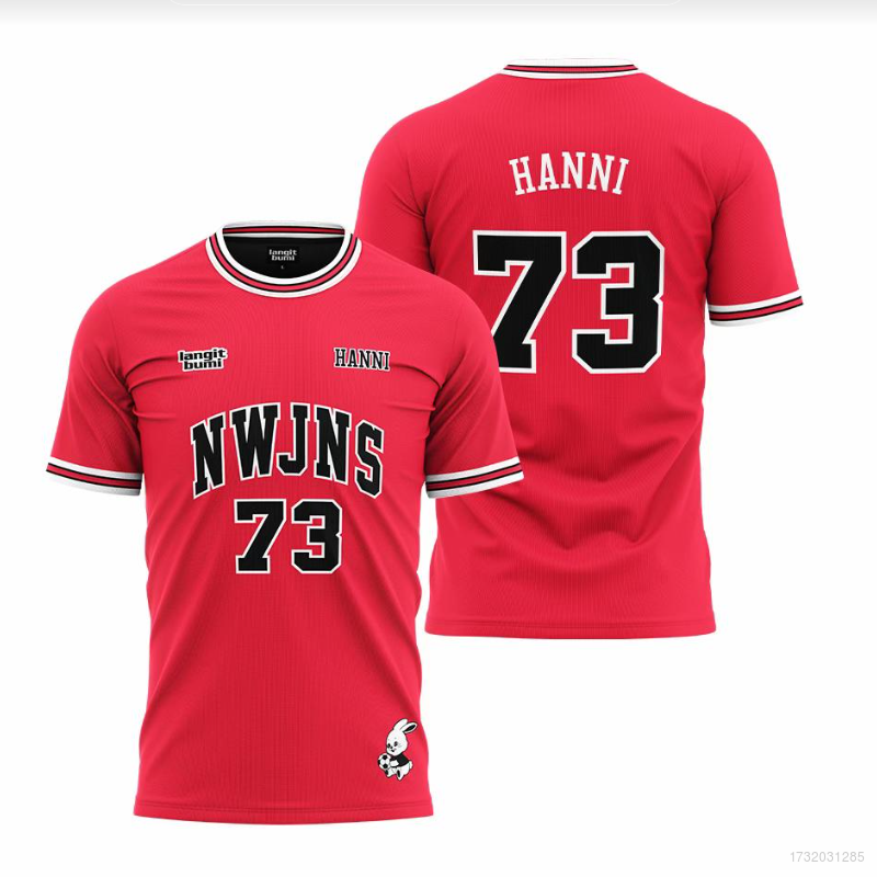 YB Bx NewJeans BUNNIES CLUB số 73 HANNI Cosplay vải KPOP Jersey dạo phố Áo thun Anime tay ngắn hàng đầu BY