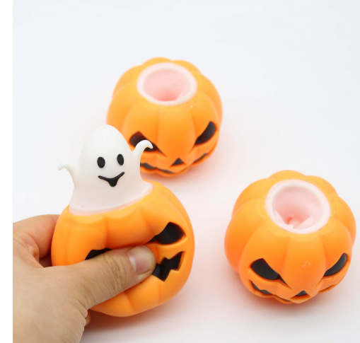 LYZRC Halloween funny pumpkin pinching music venting ghost fun squeeze decompression toy funny pumpk