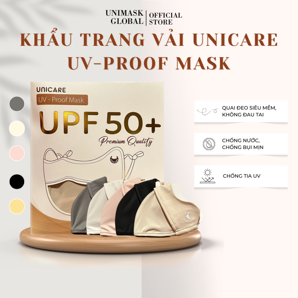 UNICARE Khẩu trang Proof Mask Chống Tia UV Chất Lụa Băng Mềm Mịn Mát Thông Thoáng