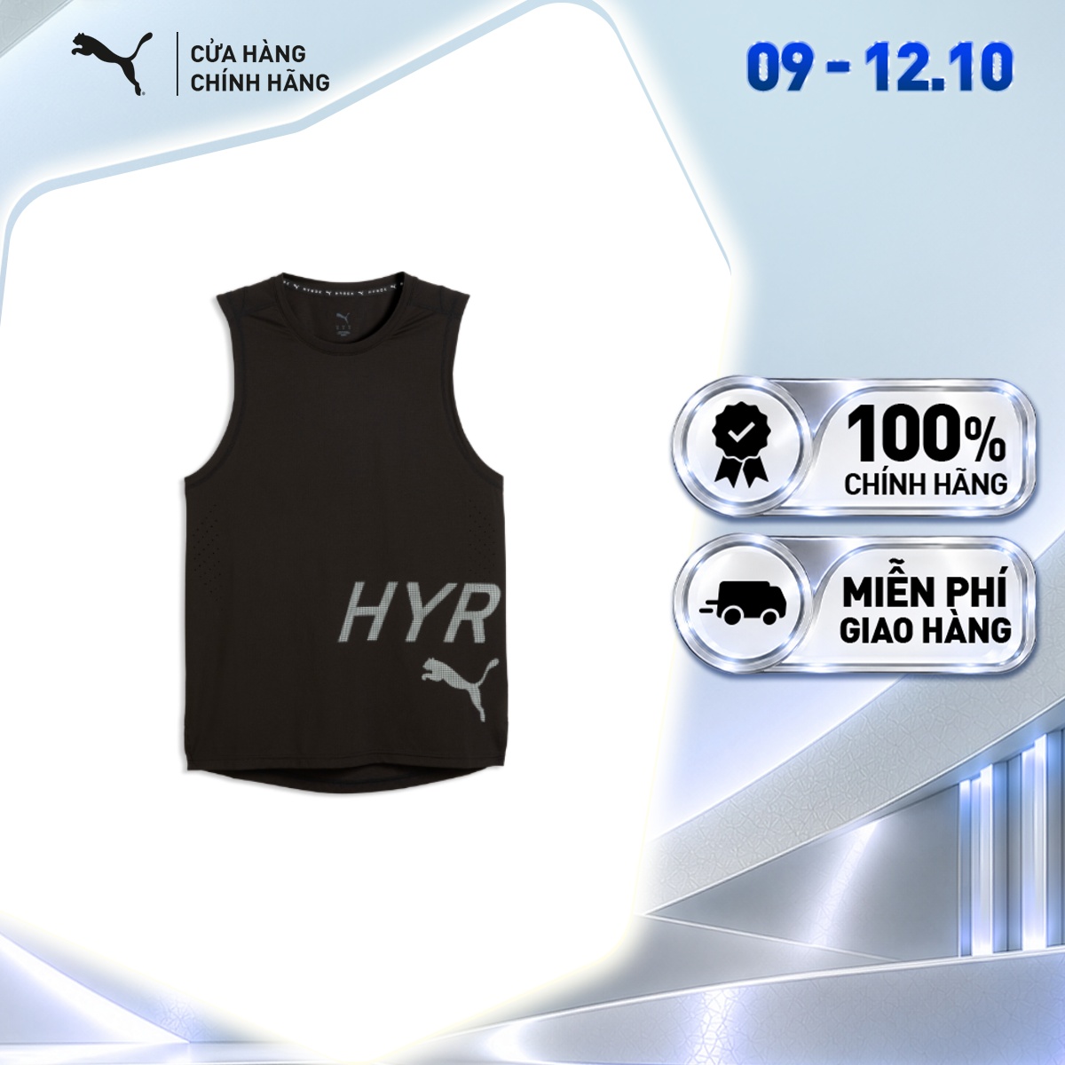 Áo Thun Thể Thao Tập Luyện PUMA Nam M HYROX PWRMODE TRAIN TANK Black Màu Đen