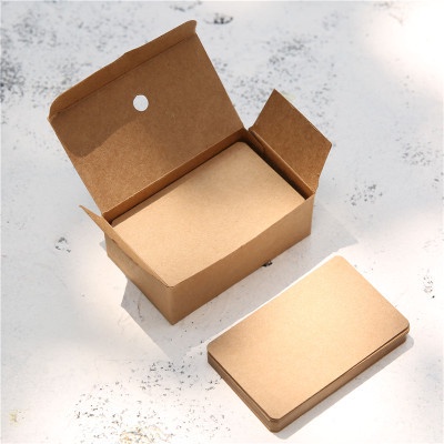 Blank Card 100s/box Classic blank greeting card Kraft Paper Postcard Card 4R photo Vintage card tag牛皮纸单词卡