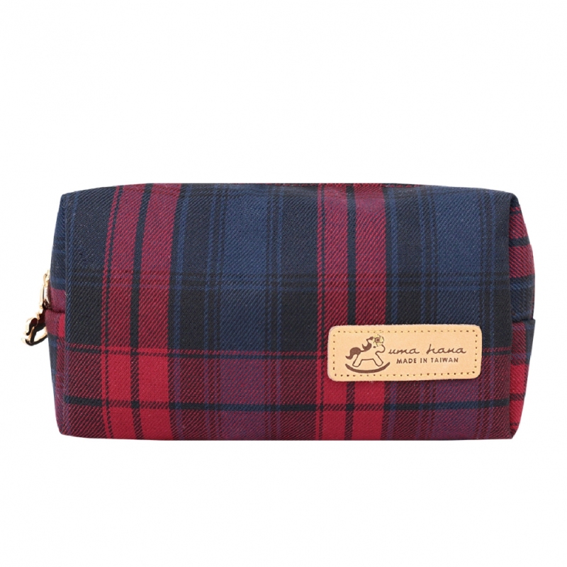 *PREMIUM* Uma hana Waterproof Rectangle Cosmetic Pouch | 長方化妝包 | UNHC006 | Checkered Red