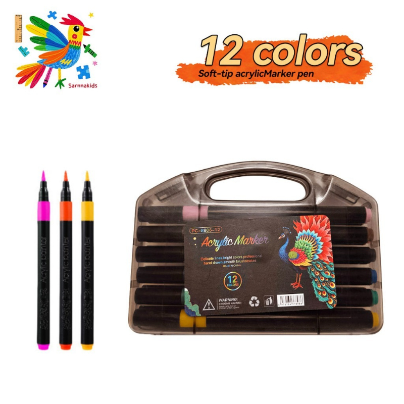 Acrylic Marker Pen Set Colored Pens Coloring Pen Highlighter Pen Color Marker Set Art Supplies
