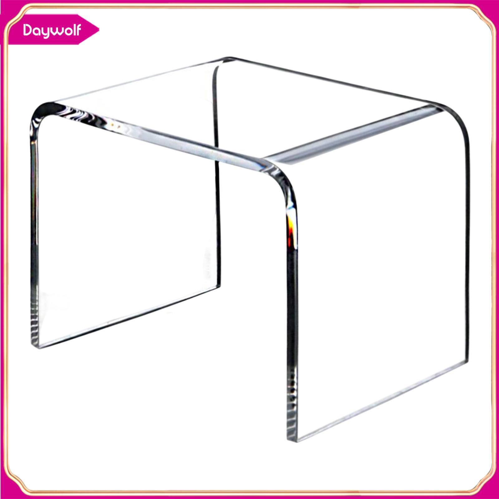 Daywolf Acrylic Side bàn bằng acrylic bàn trà với cạnh tròn hình chữ nhật nhà bếp Acrylic Phân nội thất phòng khách Acrylic End bảng