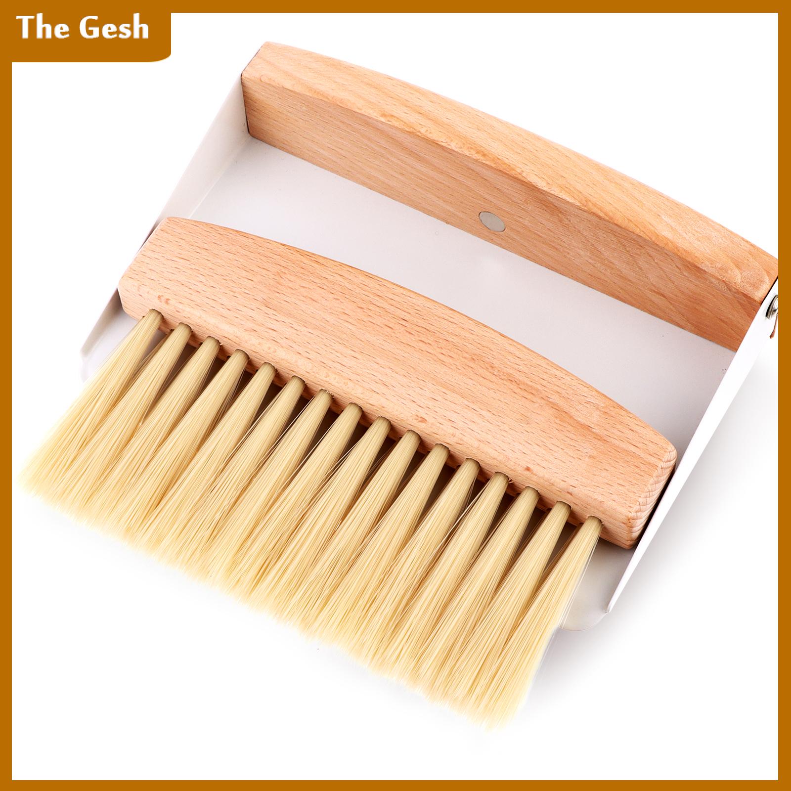 [The Gesh] Nhỏ Quét Dọn Và Bàn Chải Thiết Lập Mini Xách Tay Quét Dọn Và Bàn Chải Bằng Gỗ Bàn Chải Kim Loại Bụi Pan Cho Quét Bảng Bàn, Đếm