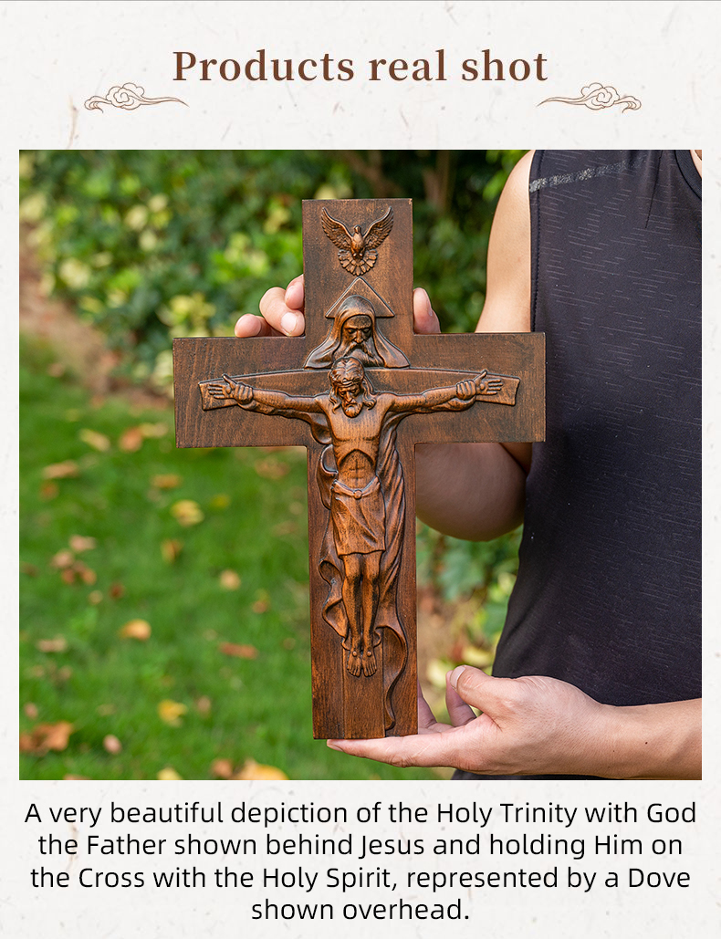 Bible Trinity Christian Cross Holy Father Holy Spirit Jesus Wooden