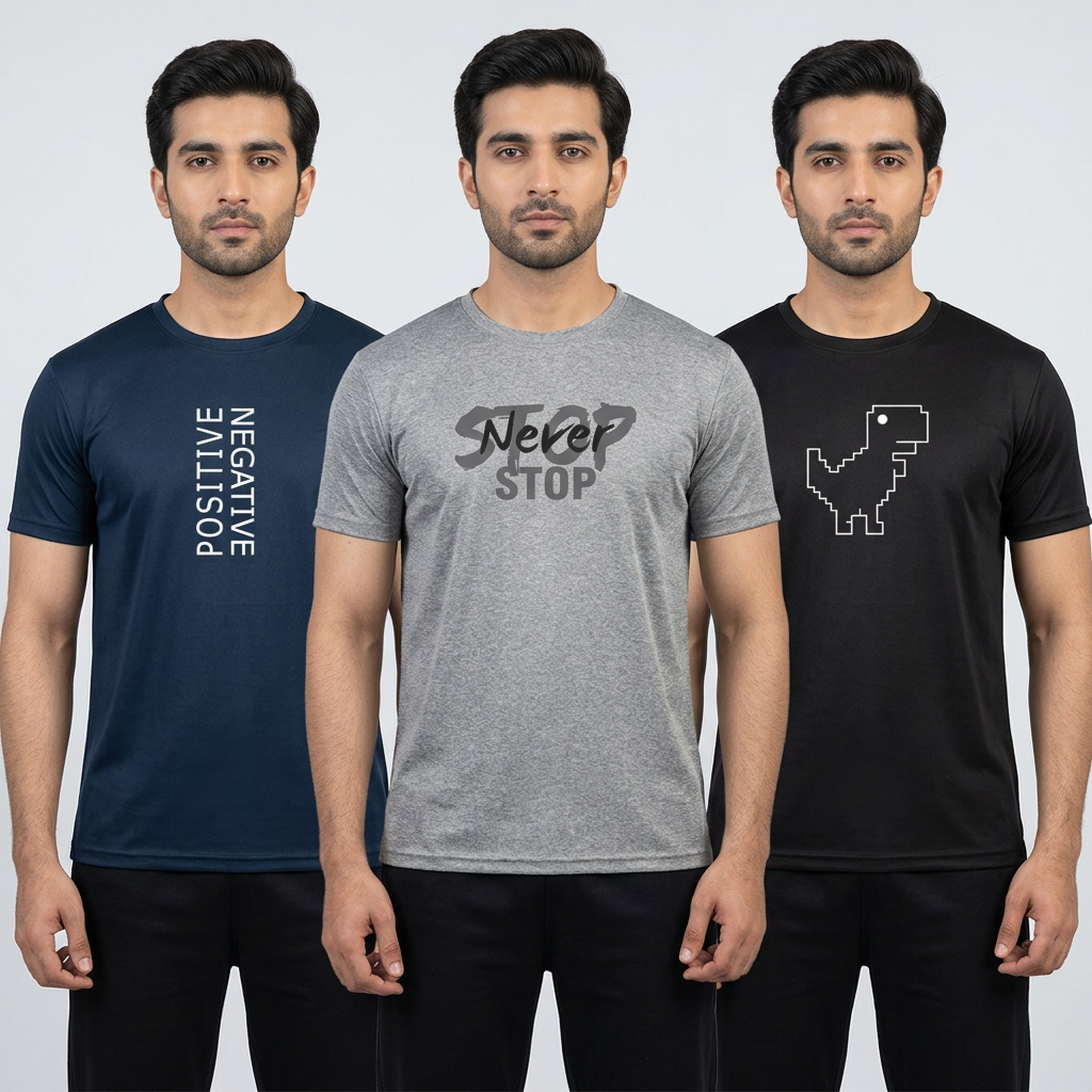 THE VINTAGE CLOTHING PREMIUM QUALITY PACK OF 3 GHRAPICS TEES FOR MENS AND WOMENS