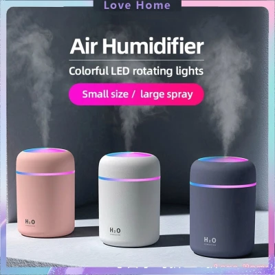 [Local Stock] 300ml Ultrasonic Home Air Humidifier Diffuser Purifier Aromatherapy Car Humidifier LED Light
