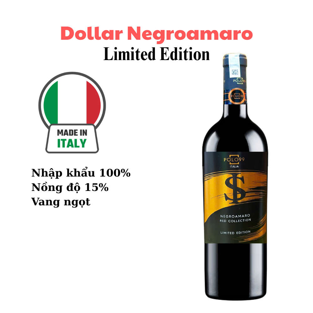 [TheBestWine] Rượu Vang ngọt Dollar Negroamaro - Vang Ý