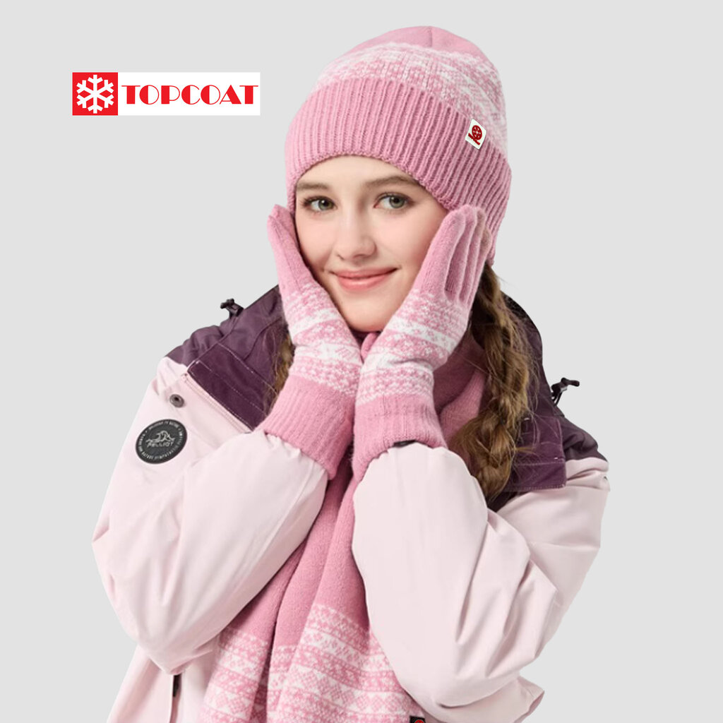 TOPCOAT เซ็ทหมวก ถุงมือ ผ้าพันคอกันหนาวครบเซ็ท สีดำ ชมพู เทา ครีม กรม (1 เซ็ท) Freesize ราคา 790 บาท*ส่งฟรี