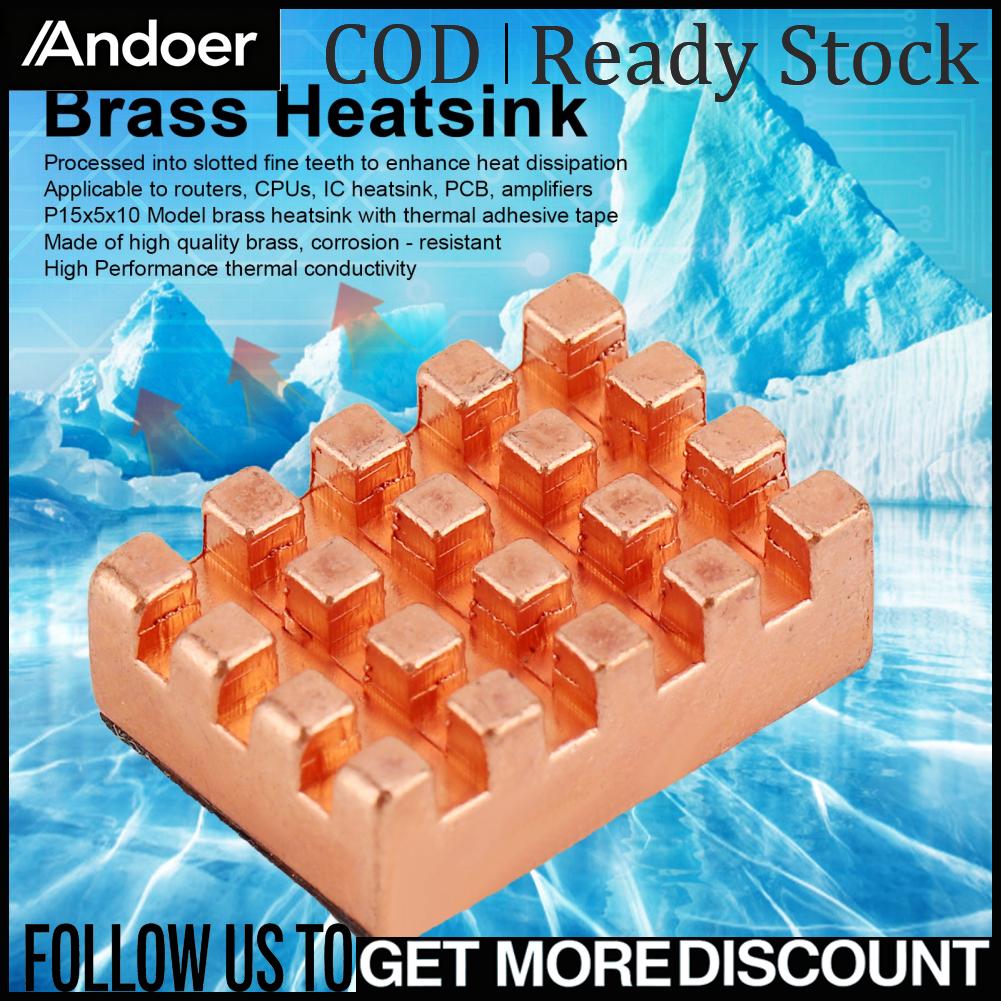 Andoer 10 Chiếc P15x5x10 Đồng Tản Nhiệt Có Băng Dính Nhiệt CPU Tản Nhiệt Làm Mát Vây Giá 146,000 Đồng*Miễn phí vận chuyển