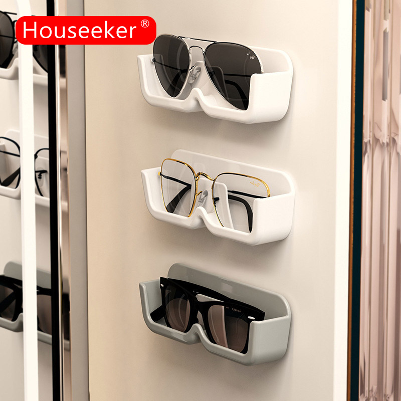 Houseeker Wall Mounted Glasses Storage Box Eyeglasses Display Cabinet
