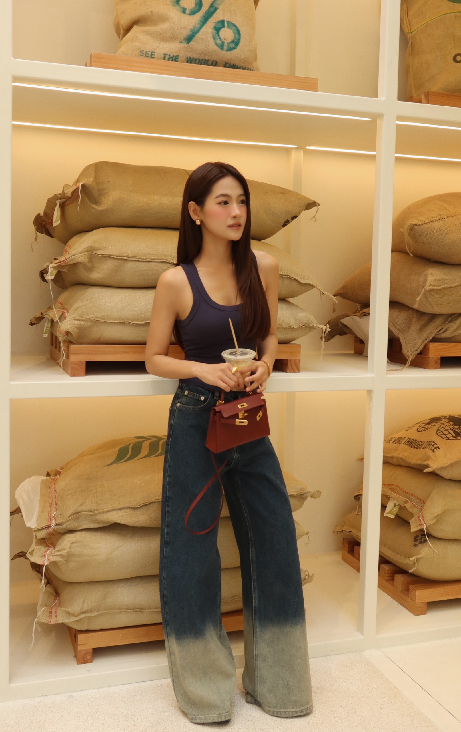 Quần jeans loang màu basic sona jeans