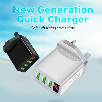F8C503Y Portable Fast Quick Charge UK EU US Plug 3 Multi-Ports Charger Power Supply Adapter USB Transformer